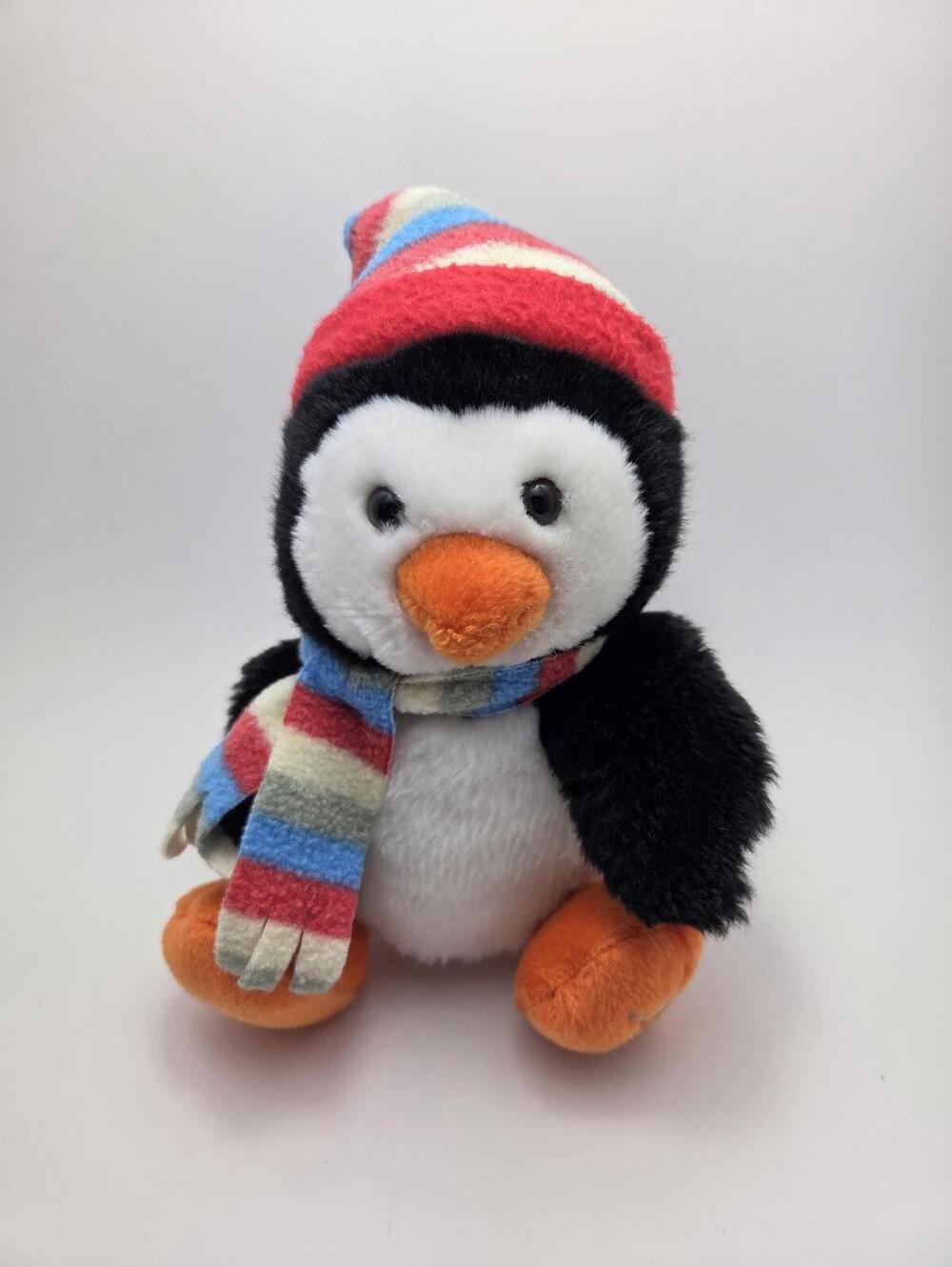 Russ Shining Stars Holiday Penguin Plush, Vintage Collectible (10 inch)